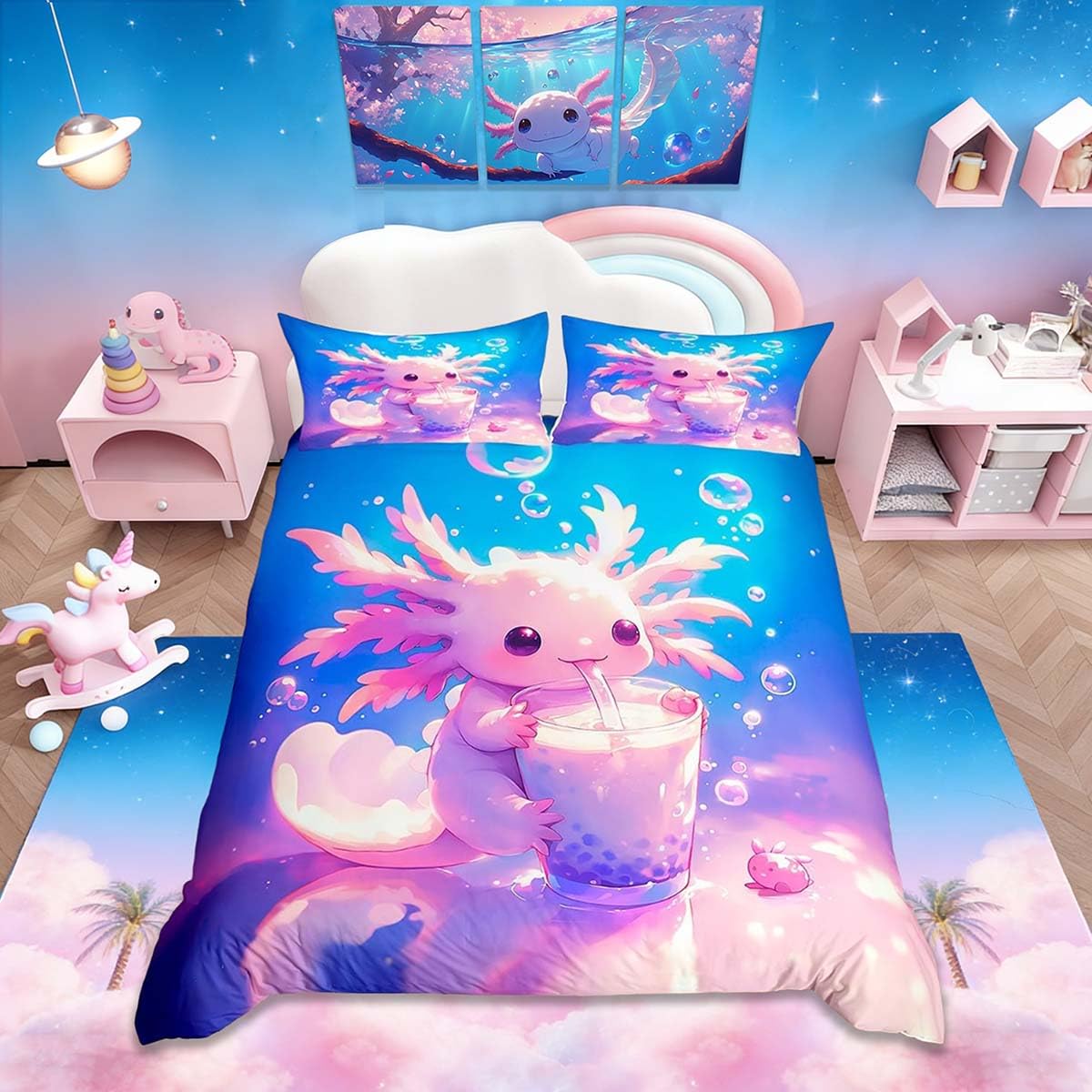 Housse de couette axolotl Homemissing pour parure de lit enfant