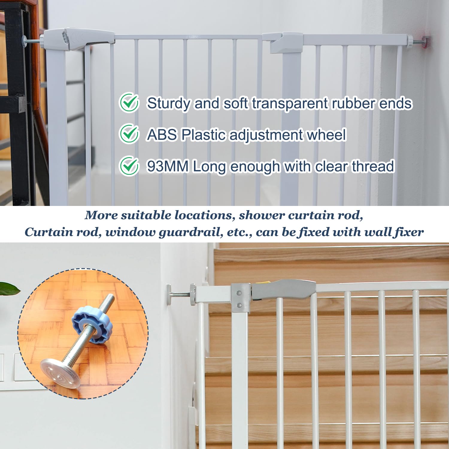 Stair Gate Pressure Fit Spares Set - 4 Pack M10 Bolts for Baby Gates, Wall Mount Fittings, Durable Secure Replacement Kit for Safety Gates, Universal Baby Gate Accessories for Home Childproofing - Image 4