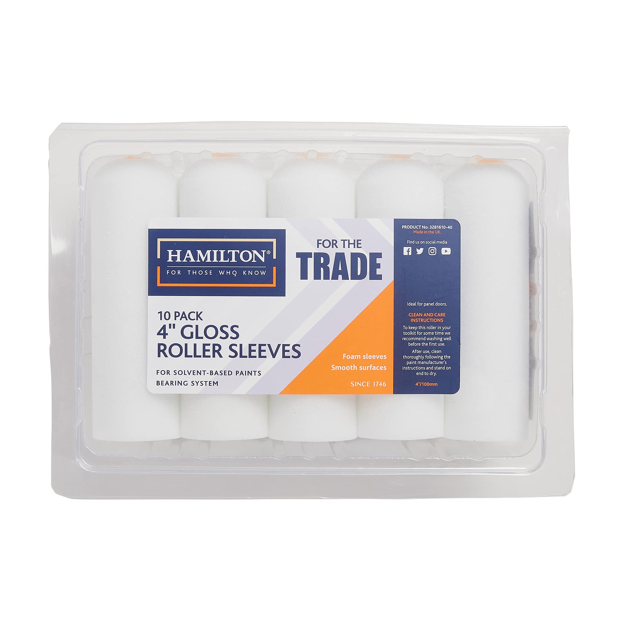 Hamilton For The Trade Mini Foam Sleeves 4" (Pack Of 10)