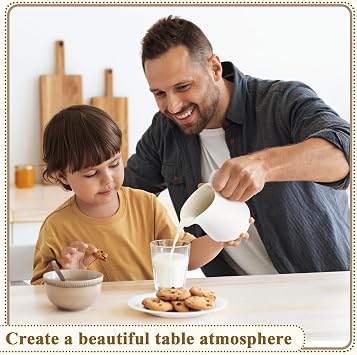 Nuanchu 12 Pcs 3 oz Small Creamer Milk Pitcher, Classic White Porcelain Creamer with Handle, Ceramic Maple Syrup Dispenser, Coffee Dairy Container for Milk Sauce Salad, Microwave