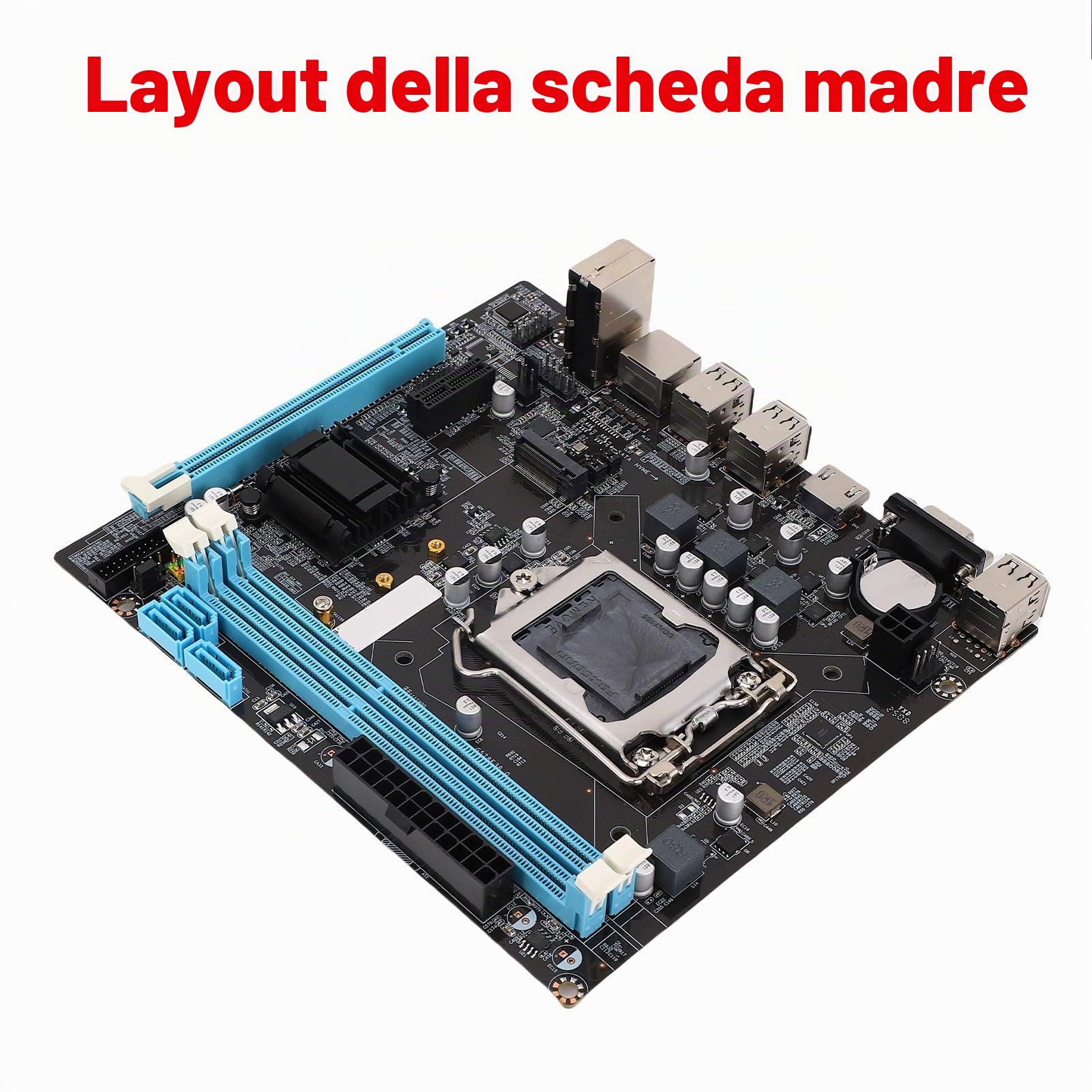 Scheda Madre H61 LGA1155 per Computer Desktop, DDR3 a Doppio Canale, M.2 NVMe NGFF, Scheda Madre M ATX Supporta Uscita VGA e HDMI