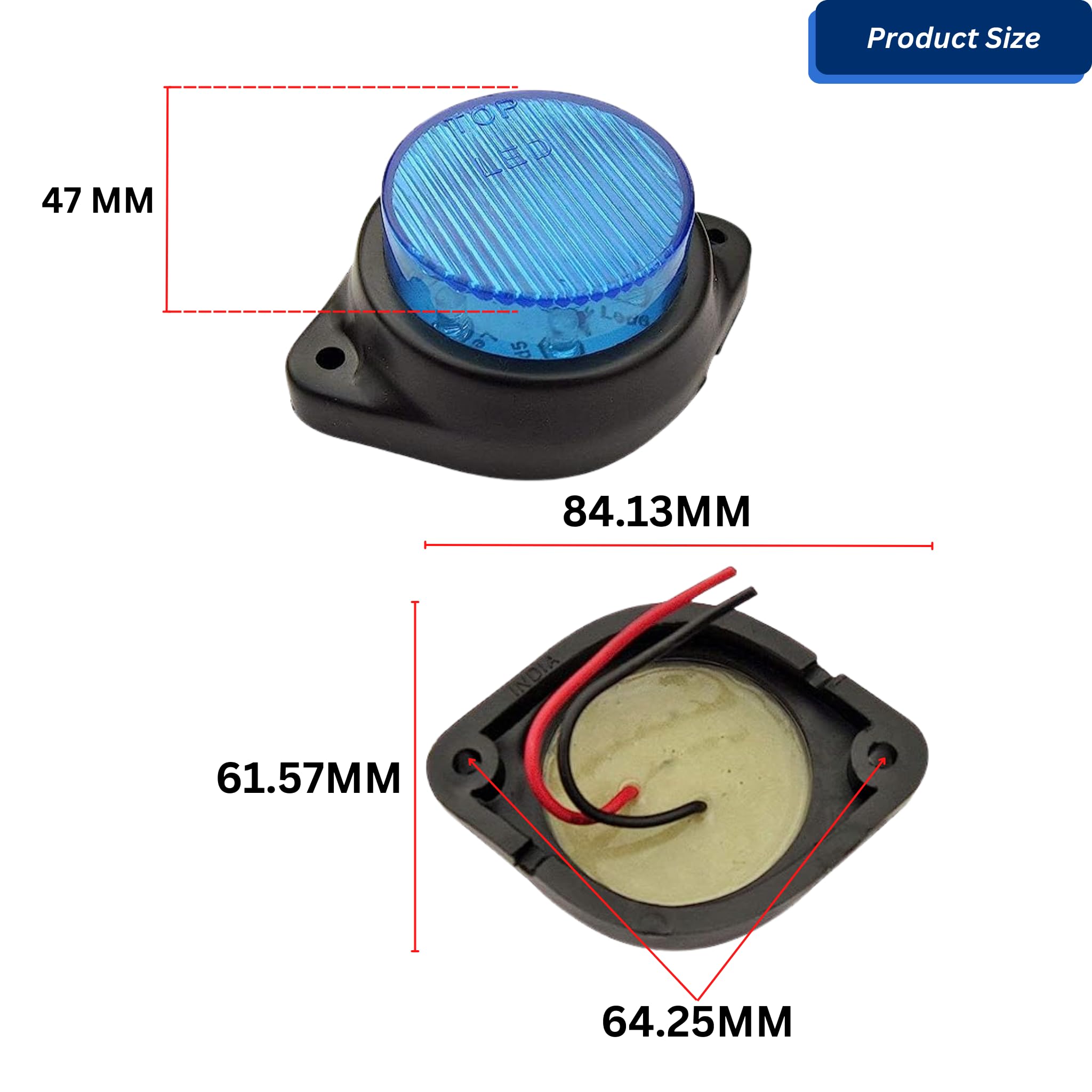 APSMOTIV Combination Outline Marker Side Indicator Flasher Decoration Light Rear Lamp Set 12 Volts for Trucks Trailers Bus Caravan Tractor and Universal Commercial Applications, Color Blue 4 Pieces - Image 2 thumbnail