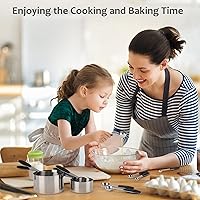 Vista 8 de Accmor 11 Piece Metal Measuring Spoons Cups Set, Premium Stainless Steel Stackable Tablespoons Measurement kit, Kitchen Gadgets Cups and Spoon for