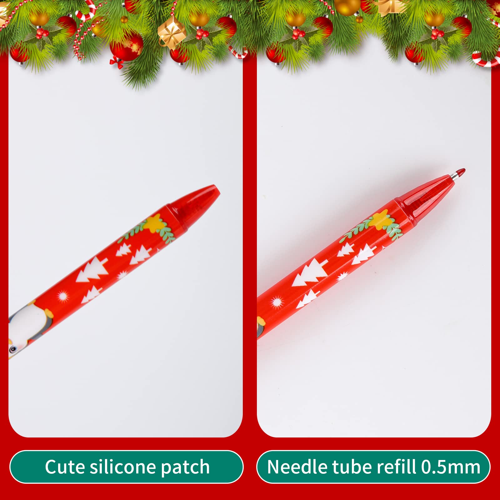 Stylo à Bille De Noël Aléatoire, 3 Pièces, 6/10 Couleurs, Mignon Père Noël, Marqueurs Multicolores Pour Enfants, Papeterie Cadeau
