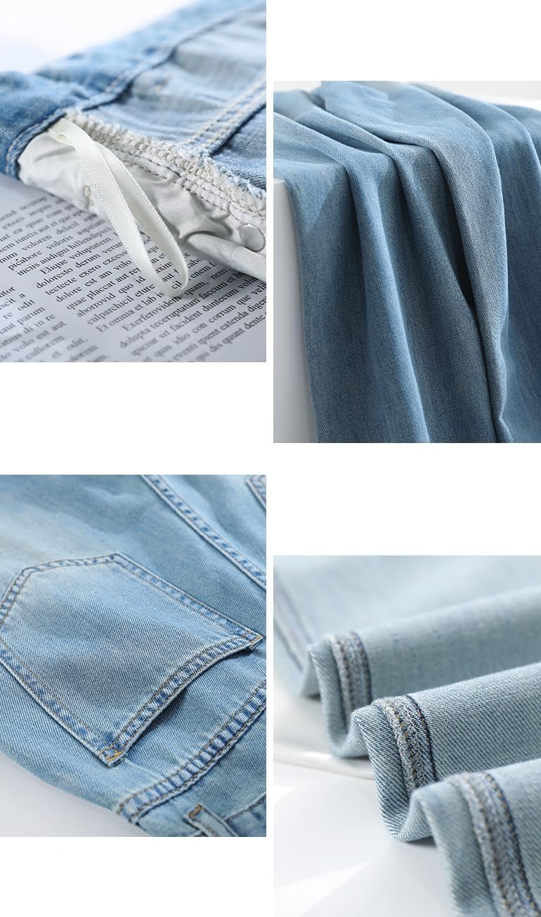 heyheyshine Women Curvy Jeans High Waisted Casual Baggy Jeans Wide Leg Loose Microelastic Denim Pants Cropped Jeans