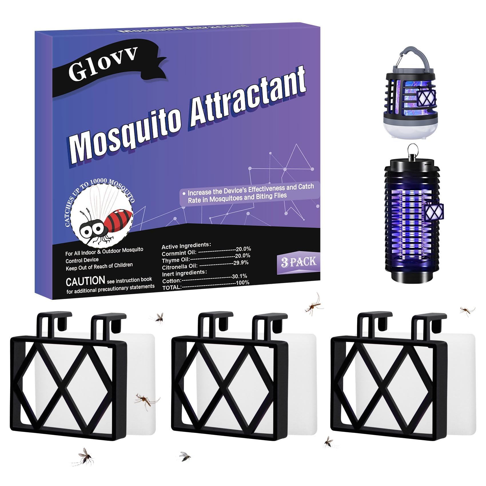 3 Lures Mosquito Attractant Bait Refill Cartridge for Bug Zappers