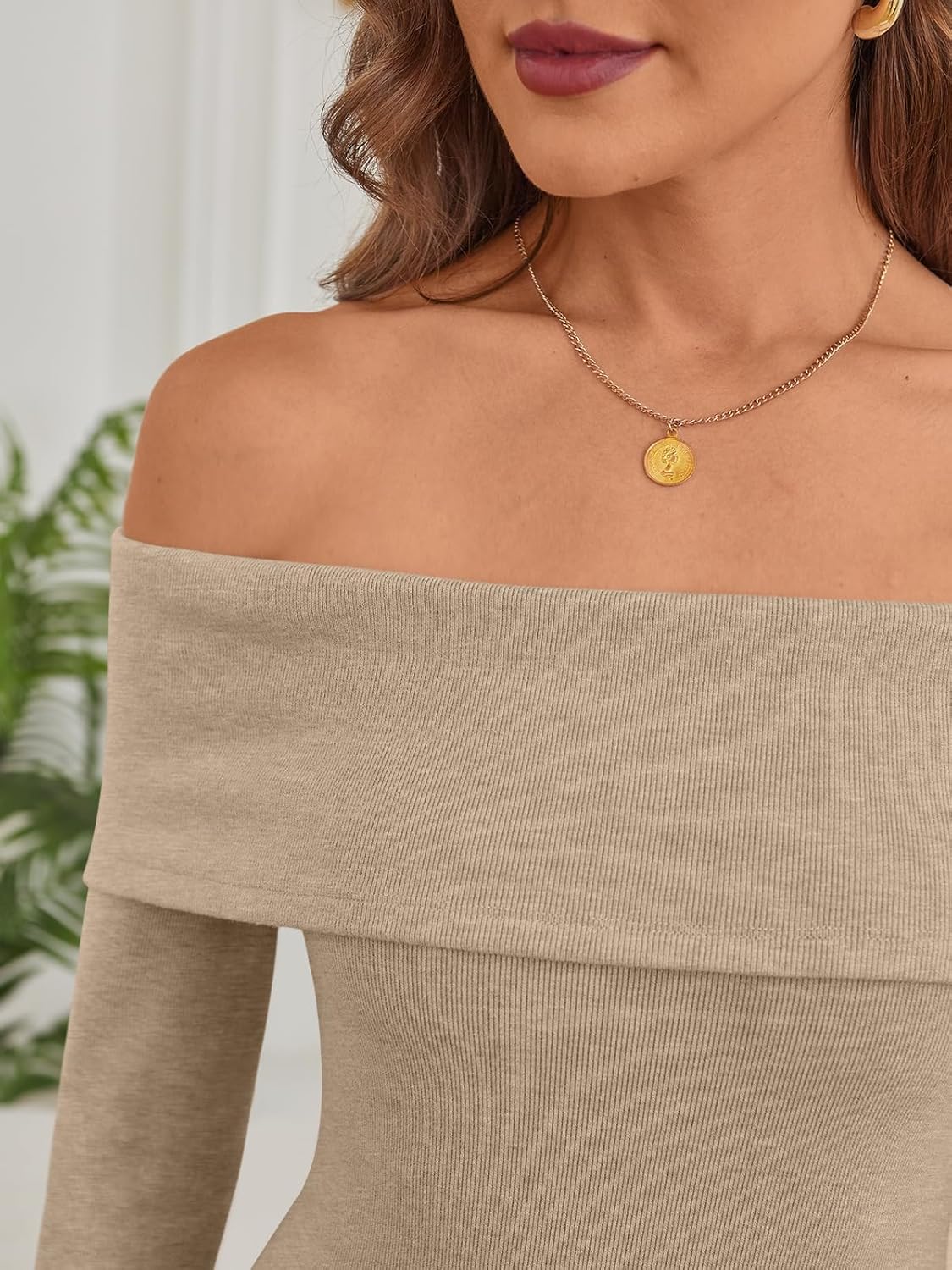 LILLUSORY Women's Off The Shoulder Sweater Dress Bodycon Maxi Long Sleeve Party Dresses - Image 5