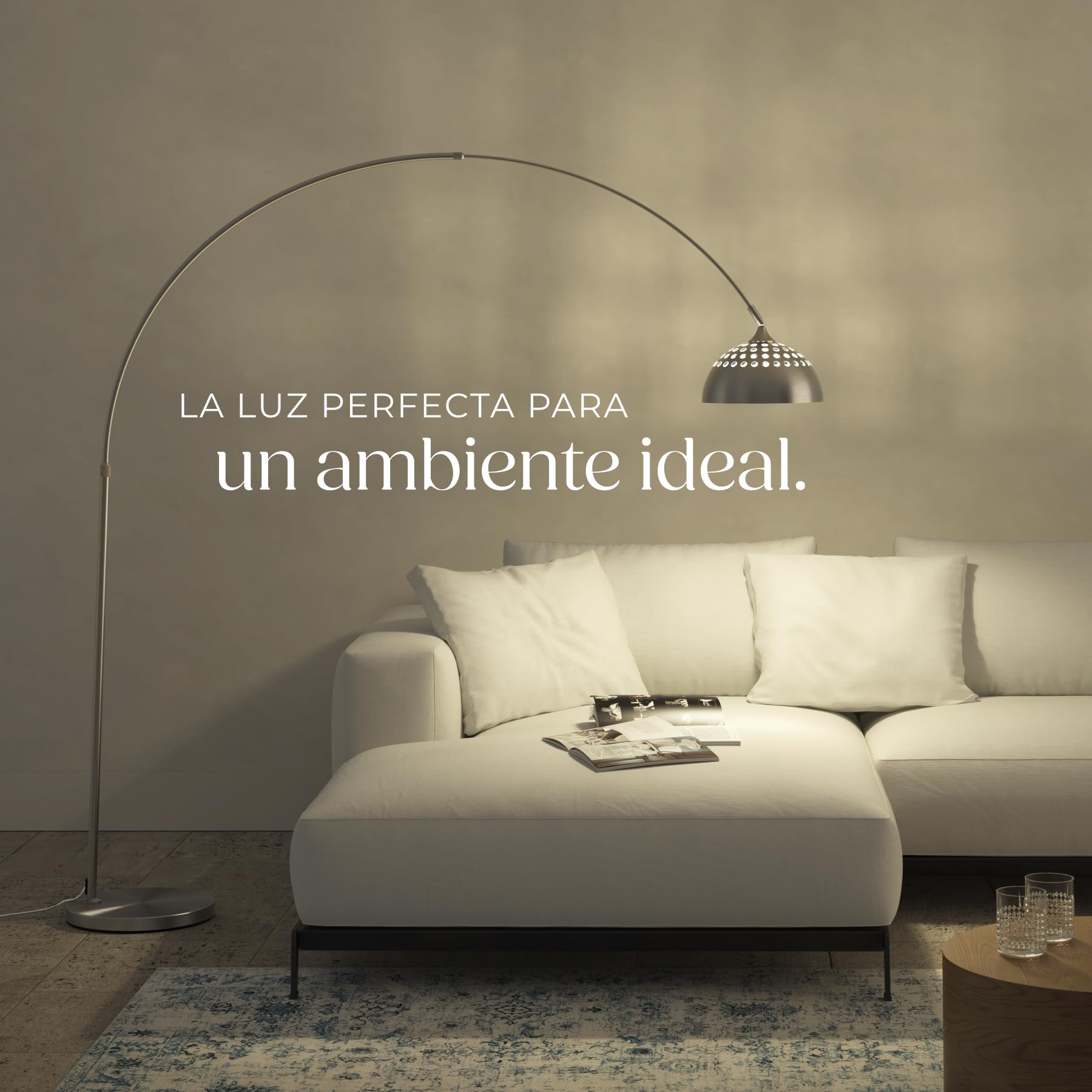 tectake® Lámpara de Pie Regulable en Altura, Diseño Retro Años 70, Lampara de Pie Lectura con Pantalla Giratoria, Base Sólida con Protector de Suelo, Ideal como Decoración Salon - Níquel Mate