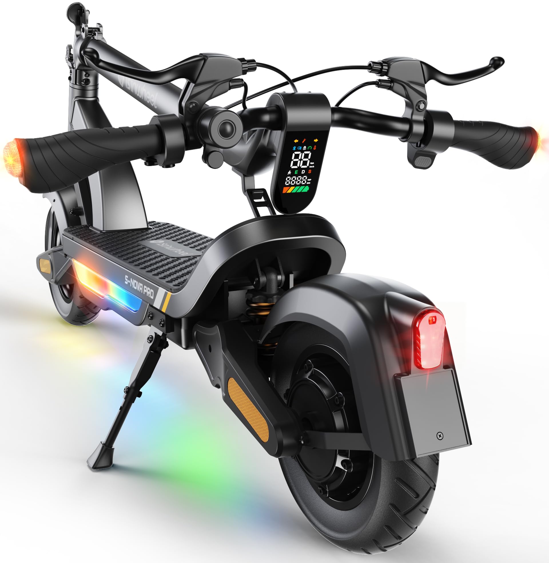 isinwheel S-Nova Electric Scooter Adults – 19/38 Miles Long Range, 600/1000W Peak Power, 20/28 MPH Top Speed, 8.5"/10" Pneumatic Tires, Dual Disc Brakes, Foldable E-Scooter for City Commutin
