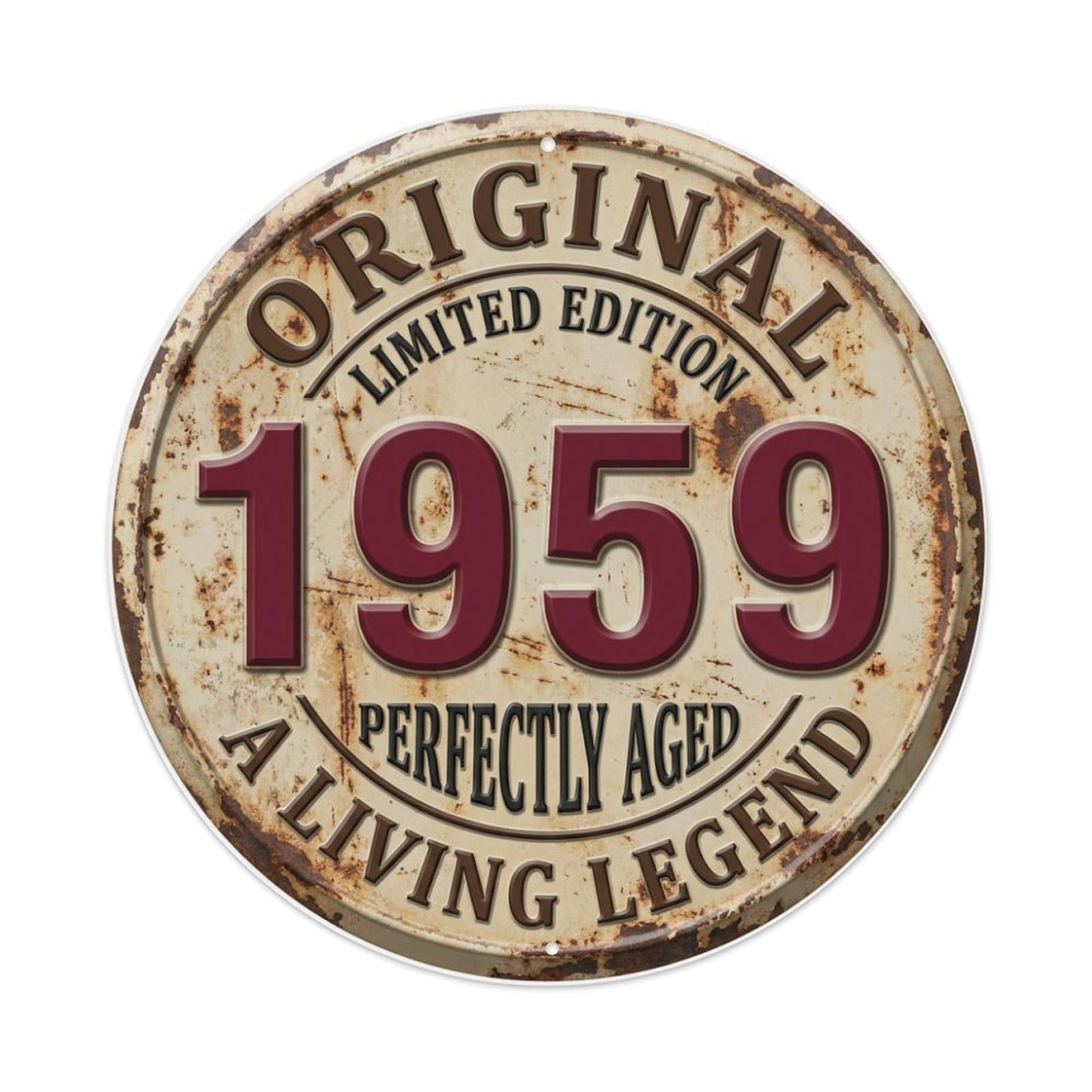 Original 1959 Limited Edition Perfectly Aged Live Legend Metal Tin Sign