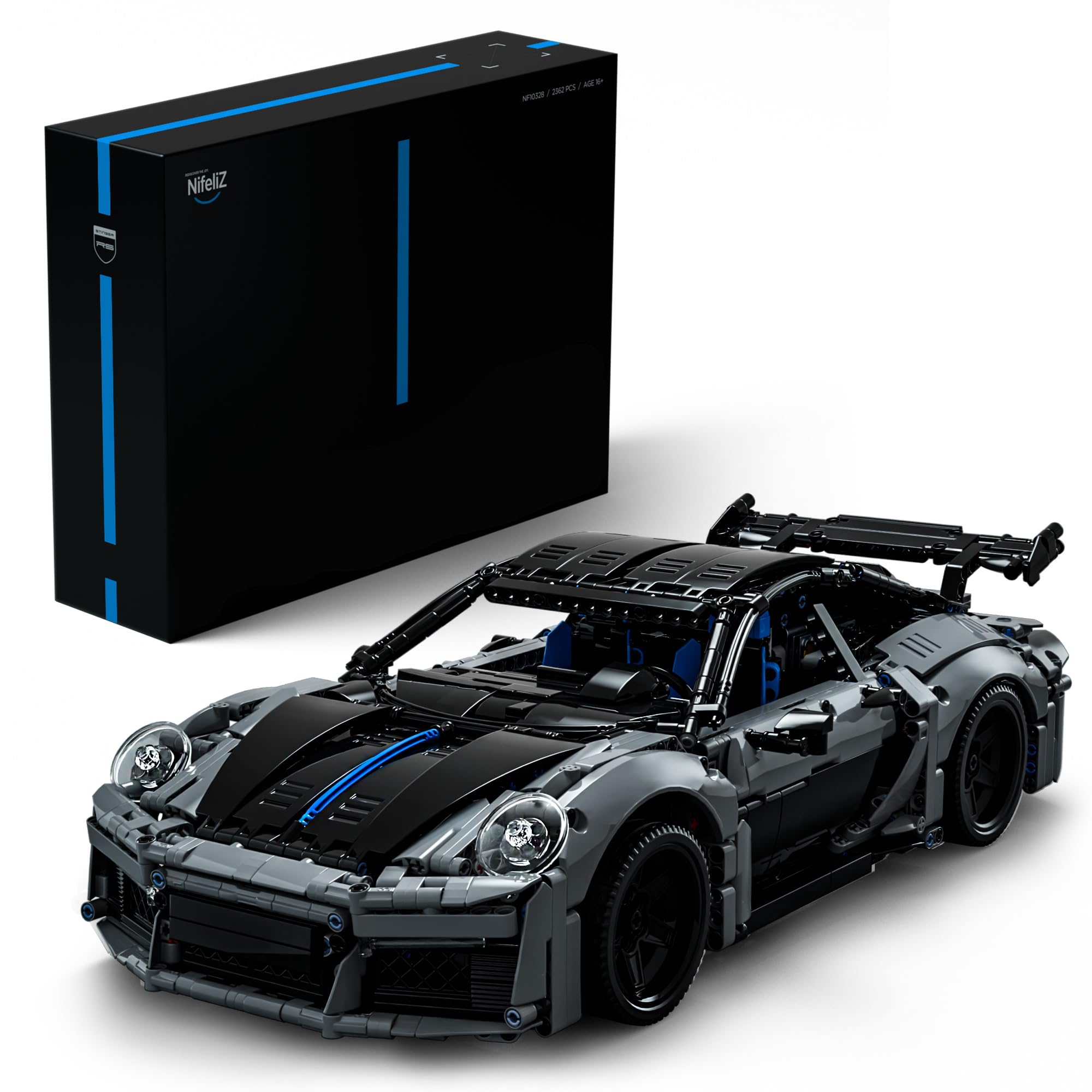 Nifeliz Auto-Modellbausatz für Erwachsene, Technique Sportwagen Klemmbausteine Auto Geschenk zum Sammeln, Sammlerstücke für Zuhause oder das Büro (2362 Teile, NF10328)