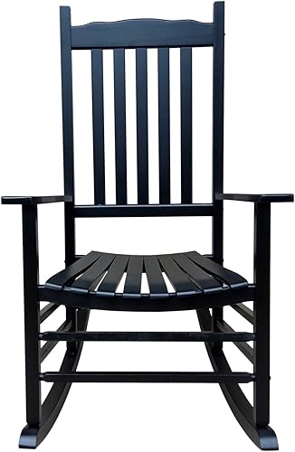 Vista 8 de Mecedora mecedora A001NT de madera natural para porche, mecedora para exteriores, fácil de montar, tamaño cómodo, uso en exteriores o interiores