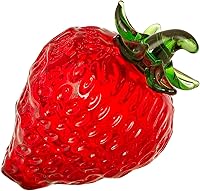 LONGWIN K9 Crystal Mini Strawberry Figurine - Handmade Collectible Paperweight, Glass Fruit Ornament for Home Decor & Gifts