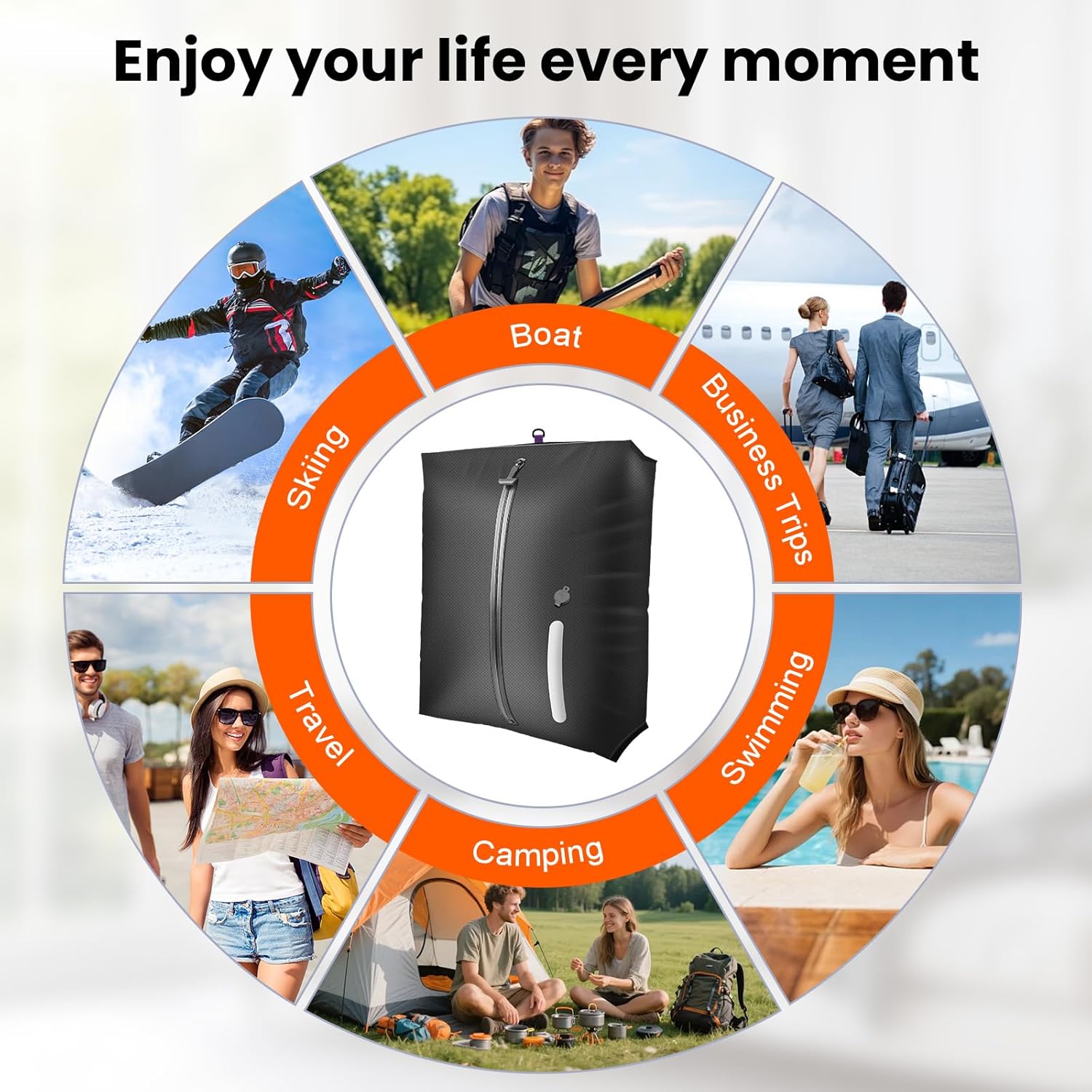 40L Travel Vacuum Bags with Pump – 2Pcs IP67 Waterproof Reusable Vacuum Compression Bags for Travel,Backpack & Suitcases,Home Storage, Vacuum Seal bags for Clothing travel (2PC + PUMP) - Image 7