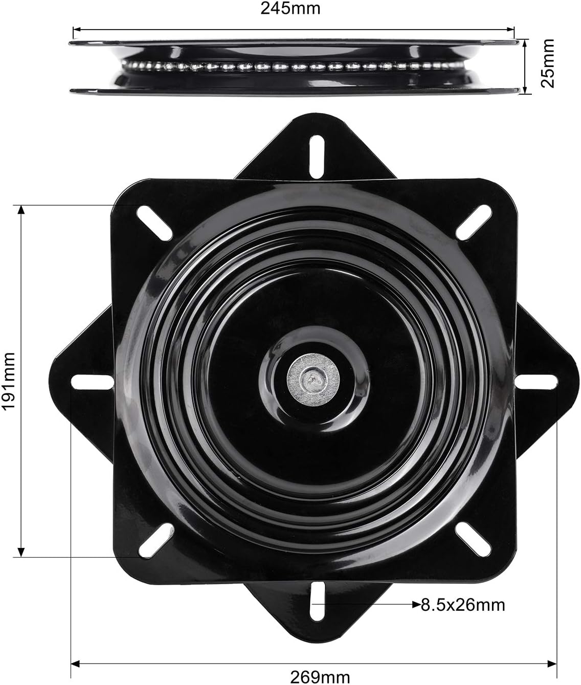 10 Inch Heavy Duty 360 Degree Bar Stool Swivel Replacement Seat Swivel Base Stool Swivel Plate-for Recliner Chair, Barstools,Chair,Boat Seat Or Van Pilot Seat.
