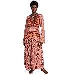 Free People Tilda Wrap Dress for Women - Chic and Elegant Design with V-Neckline and Long Sleeves, Flowy and Super Stylish Wrap Dress Femme Combo MD (Women's 8-10) One Size