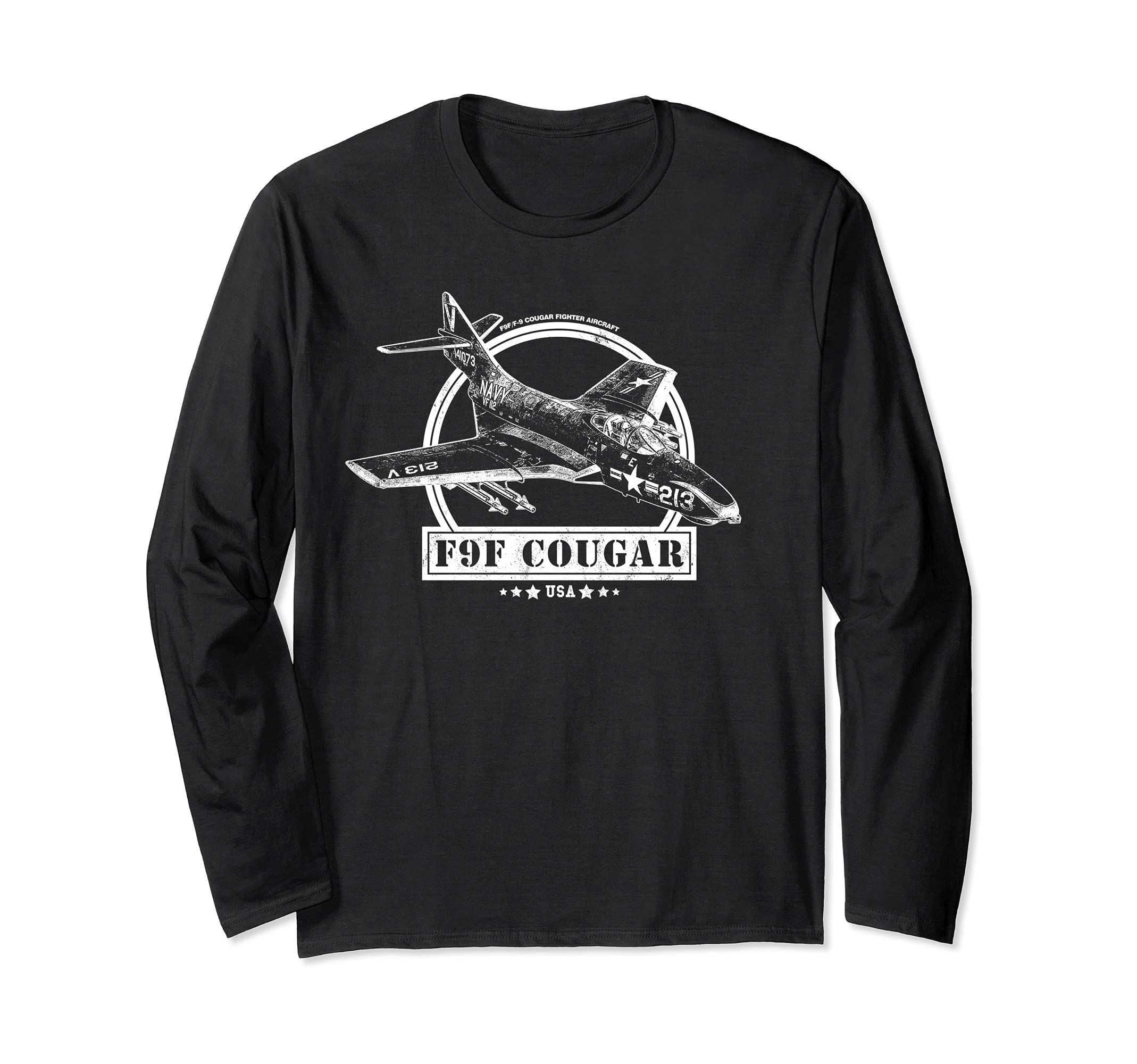 F9F Cougar Fighter Aircraft Long Sleeve T-Shirt