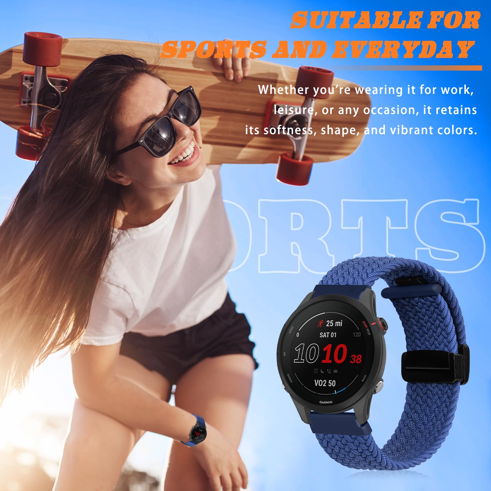 RosMank 22mm Silicone Bracelet Compatible Avec Garmin Venu 4 45mm