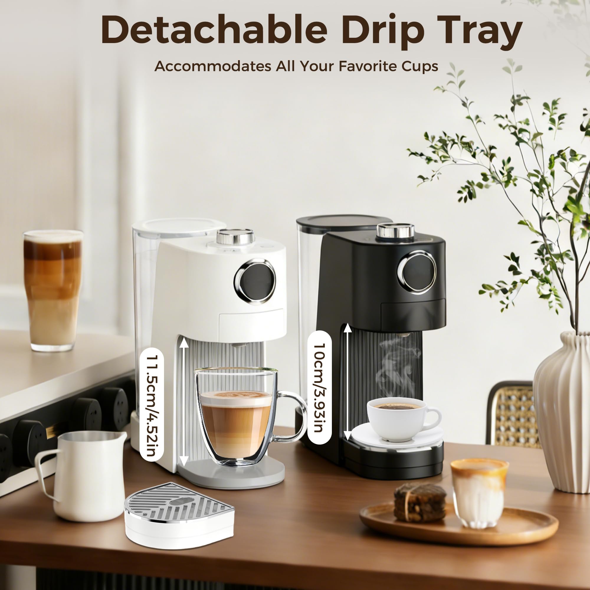 Machine à Café Expresso 3 en 1, 20 Bars, Cafetière Multi-Capsules Compatible avec NES Original/DG/Café Moulu, 7 Niveaux de Volume et Température Réglable, pour Maison et Bureau (Noir)
