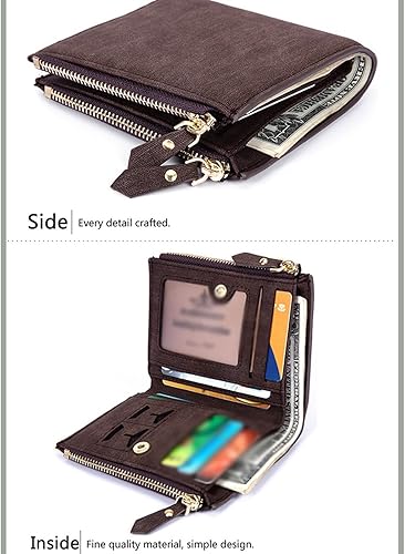 Miniatura 5 de TAUFE Men's Wallets, Men Wallet Solid Soft PU Coin Purse Card Holder Short Wallets Slim Wallet for Men