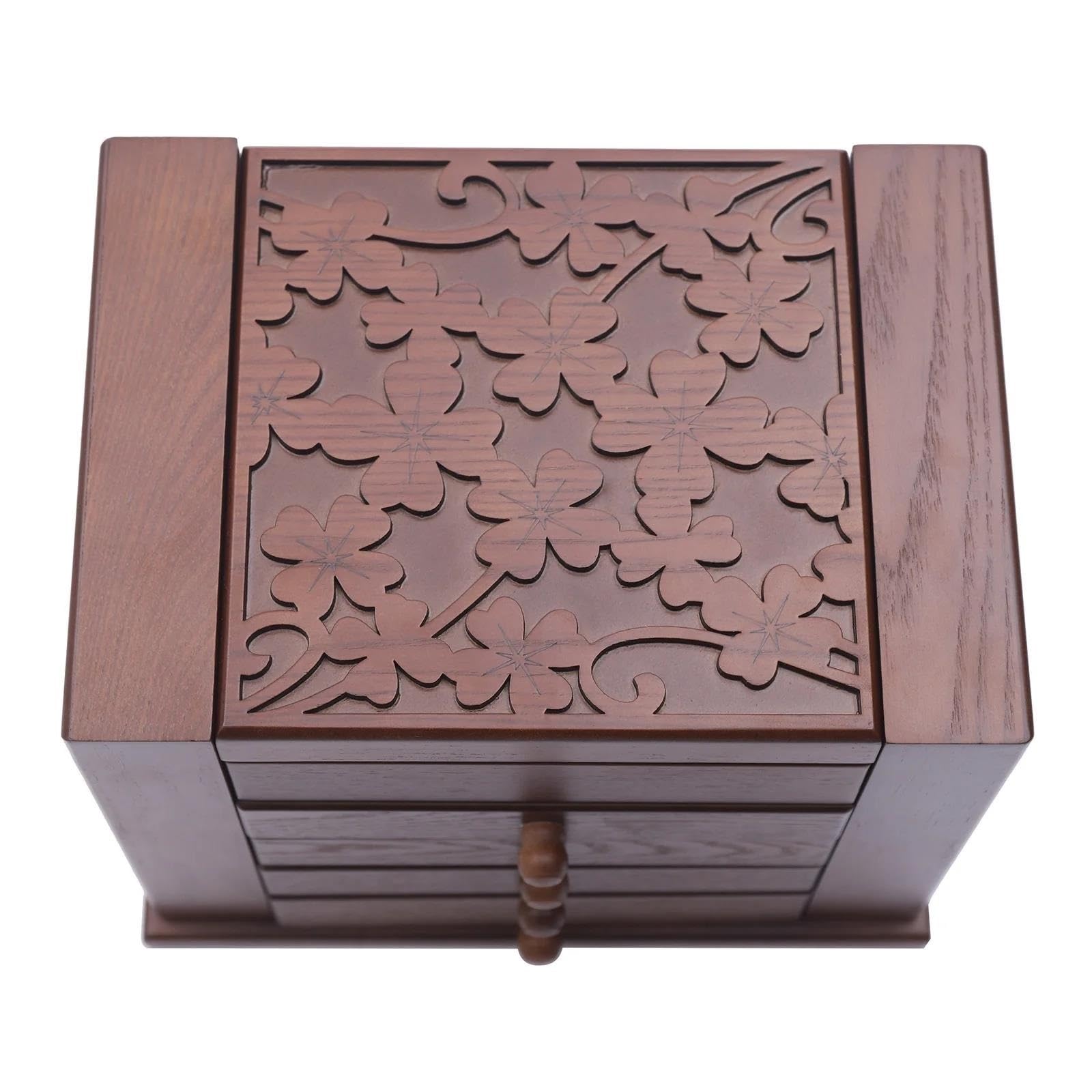 Joyero Viaje Joyero Estilo Cajón Brown 5 Acoda Almacenamiento Madera Rústico Organizador Joyeros