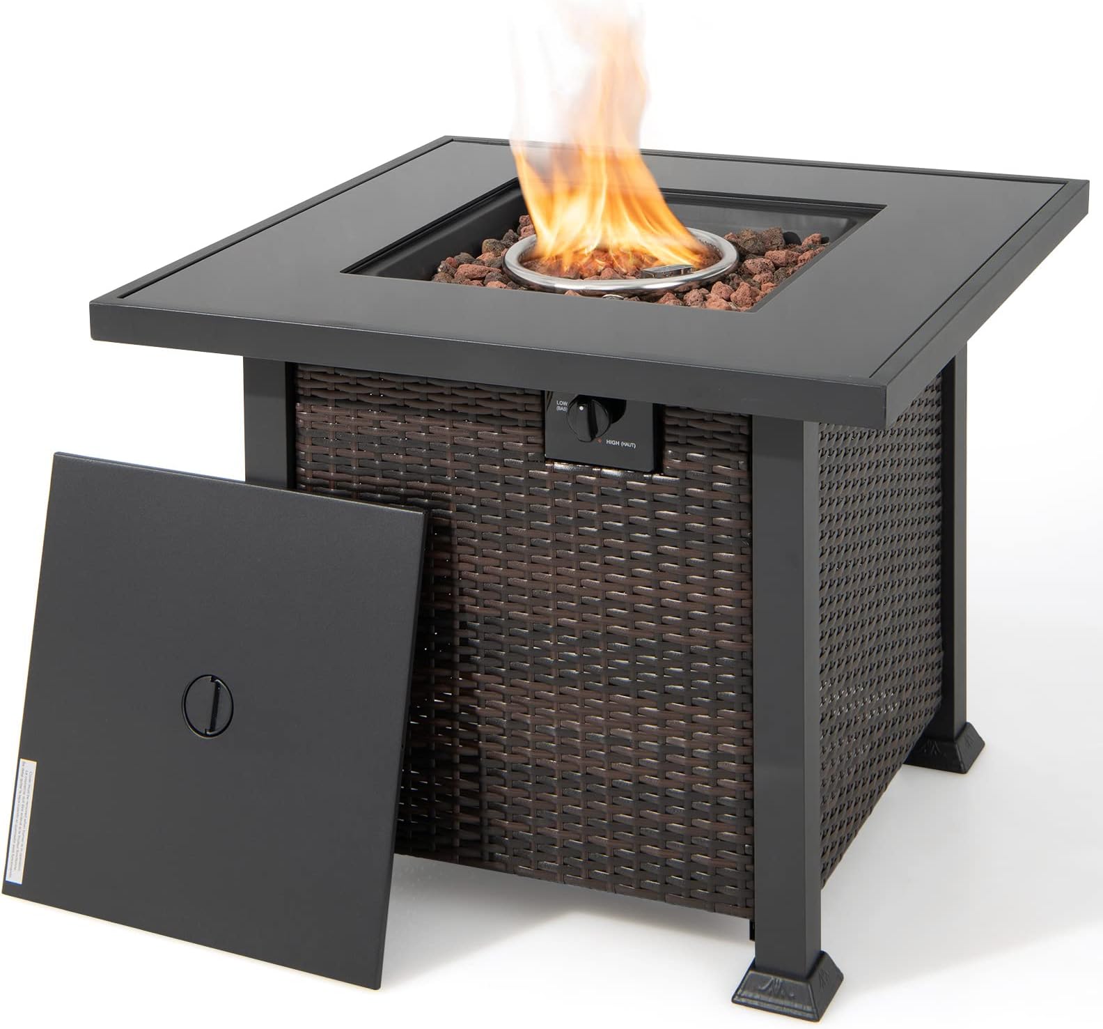 Amazon.com: COSTWAY 32" Outdoor Fire Table, 50,000 BTU Propane Fire Pit ...