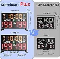 Vista 2 de YZ Bigger LED Digital Scoreboard, Portable Basketball Scoreboard with Timer Clock, Electronic Scoreboard with Remote, Tabletop Scoreboard Clock