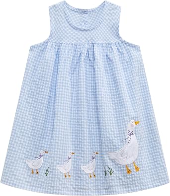 Ohrwurm Toddler Girls Cotton Summer Dress Cartoon Print Short Sleeve Dresses Casual Jersey Sundress Playwear Outfits
