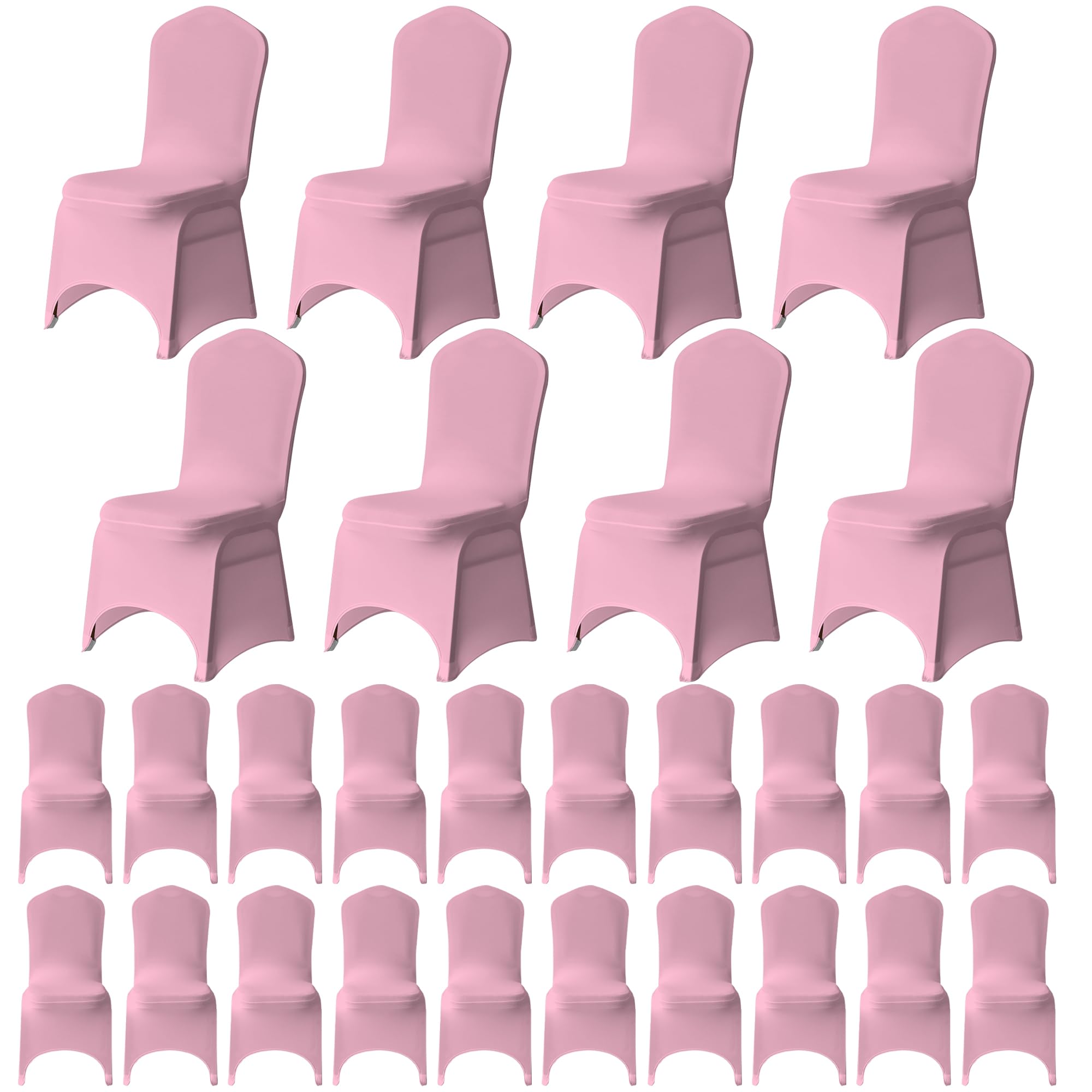 WedDecor Spandex Chair Cover Stretch Fabric Removable Washable Protective Chair Slipcovers For Weddings Banquets Ceremony Hotel Dining Parties Decor, Baby Pink, 100pcs โ image 1