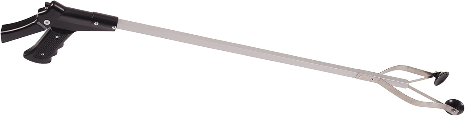 DMI Reacher Grabber Tool for Elderly, Disabled or After Surgery Recovery, Claw Grabber, Reaching Assist Tool, Trash Picker, Hand Gripper, Arm Extension, 33 Inches, Non Folding, Suction Claw