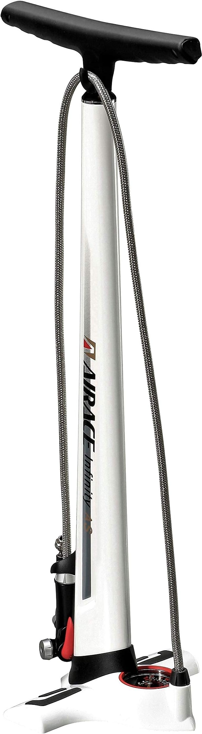 Bike Aluminum Floor Tire Pump and Suspension Shock Inflator with Air Bleeder, Large Gauge 300 Psi - All-Fit Valve Head for Presta, Schrader, Angled-Shape Barrel