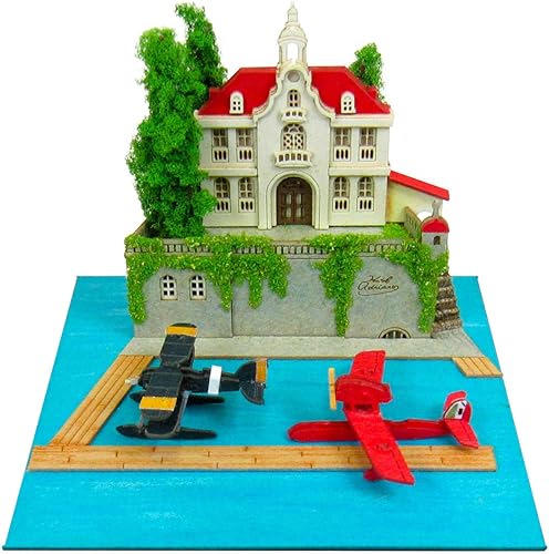 miniatuart Kit Studio Ghibli Mini Porco Rosso Porco en el teléfono Modelo completo de figura sankei Película de animación Hayao Miyazaki