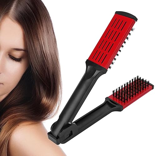 Miniatura 3 de Cepillo alisador, peine desenredante alisador de doble cara, peine de peluquería para mujeres y hombres, cepillos dobles, cerámica con cerdas de