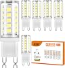 6 Pack G9 LED Bulb No dimmable T4 Chandelier Light Bulbs 4W Natural White 6000K, 40W Halogen Replacement G9 Bi Pin Ceramic Base, 120V AC 360°Beam Angle 450LM for, Crystal Wall Lamp