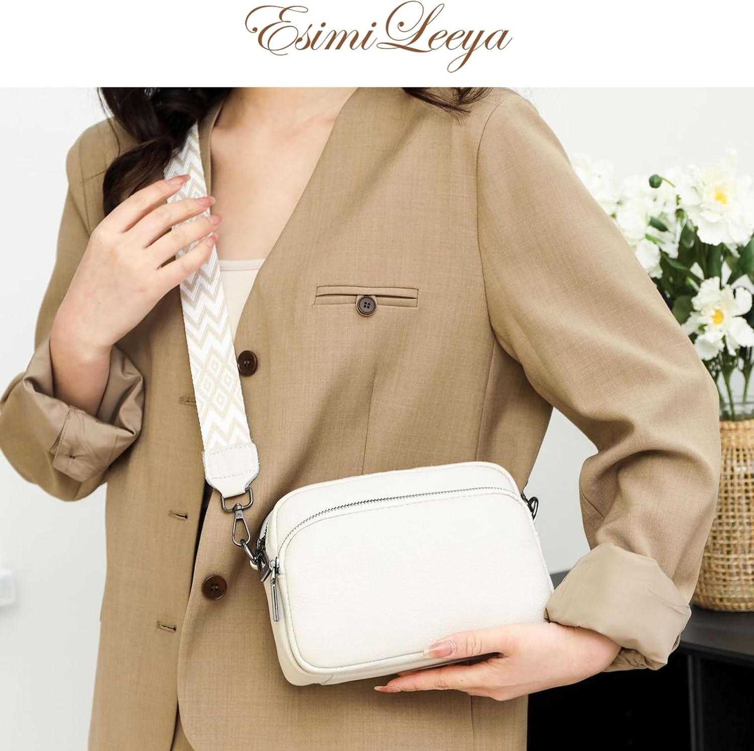 Small Genuine Leather Shoulder Bags for Women with Cell Phone Pocket Purses with Gitar and Leather Strap