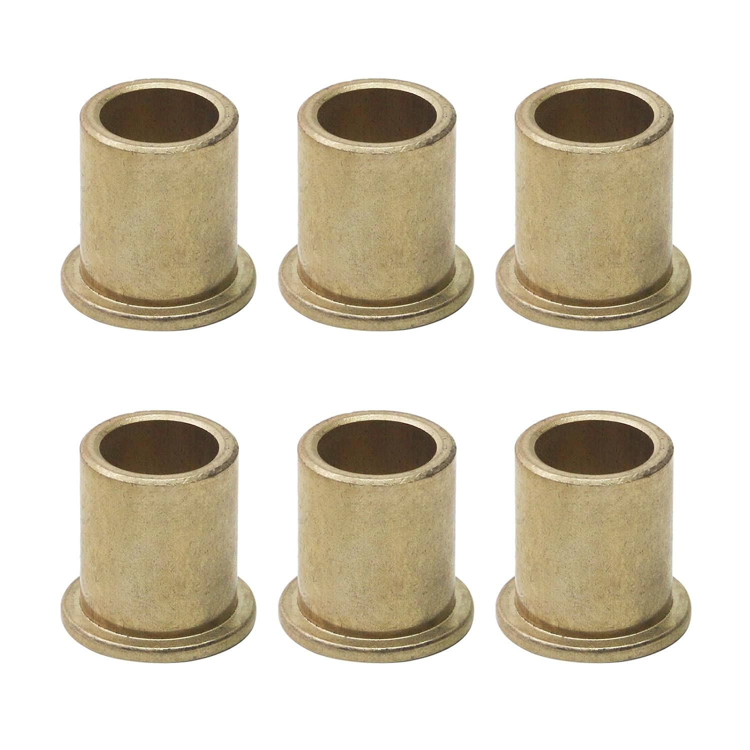 6Pcs Flange Bearing Sleeve OD 20mm ID 12mm Length 20mm Flange Thickness Bronze Bushing Self Lubricating Bushings Sleeve for Industrial Equipment