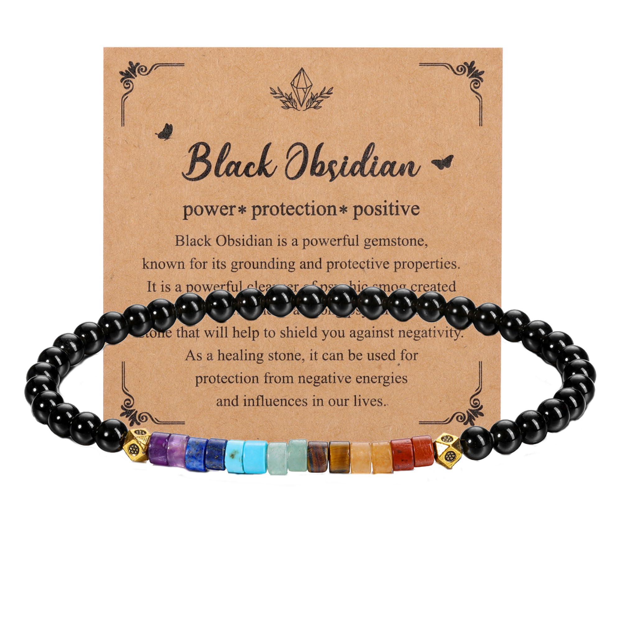 GEHECRST Edelstein 7 Chakra Armband Damen Heilsteine Armband