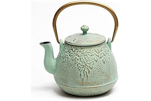 TOPTIER Japanese Teapot with Stainless Steel Infuser, Light Green
