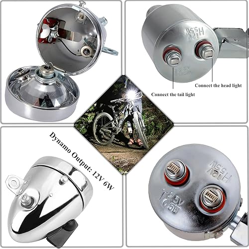 Miniatura 6 de AXITRON - Generador de fricción para bicicleta motorizada, kit de luz trasera para faros delanteros, 12 V, 6 W