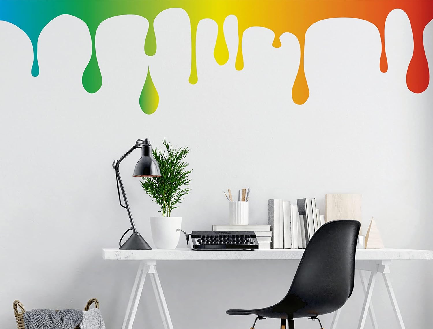 Rainbow Color Slime Dripping Wall Decal Graphic. Kid’s Room Home Decor. #6395 (24in Tall X 120in Wide)