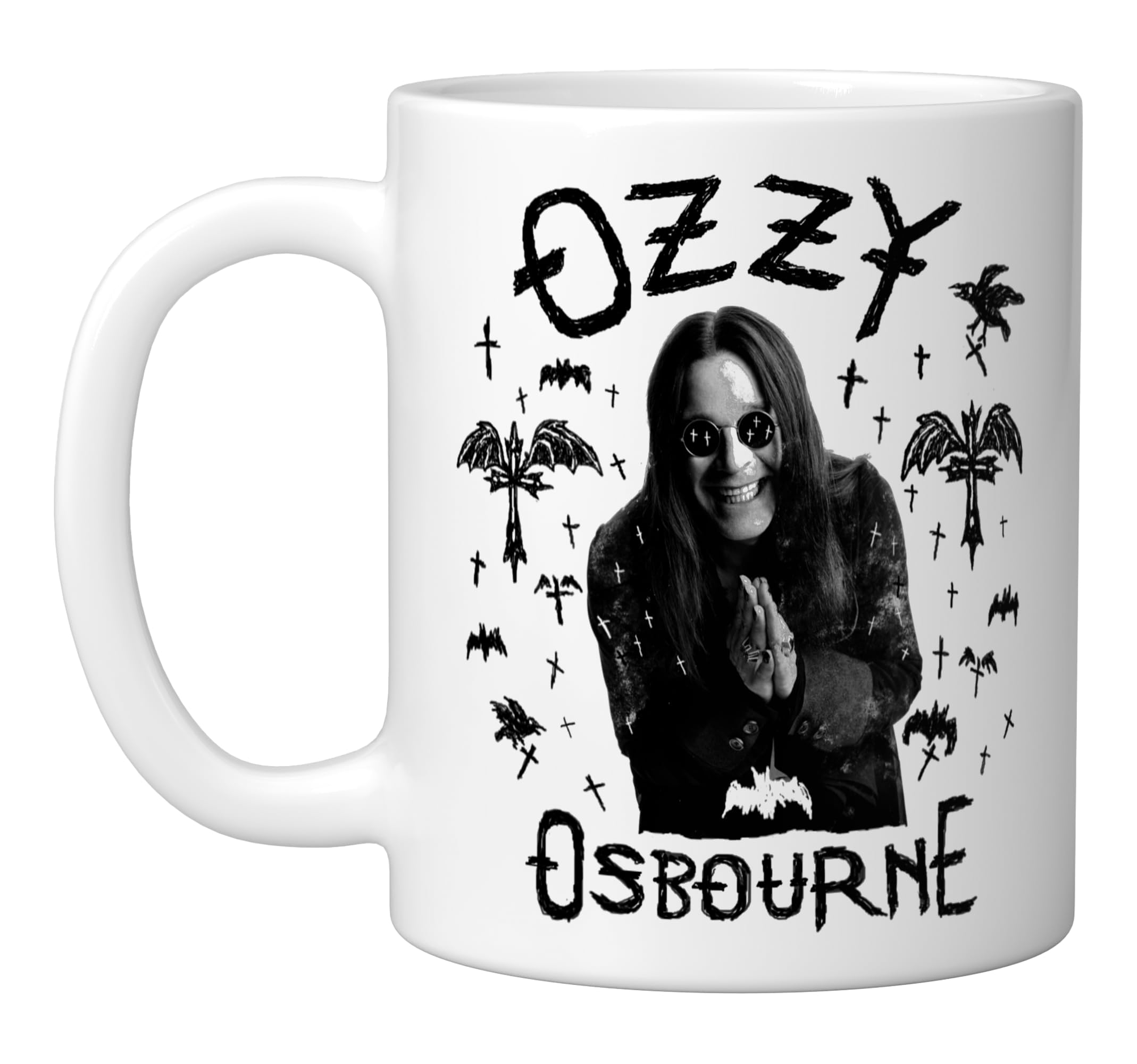 Amazon.com | Ozzy Osbourne - Flying Cross Ceramic Mug, White