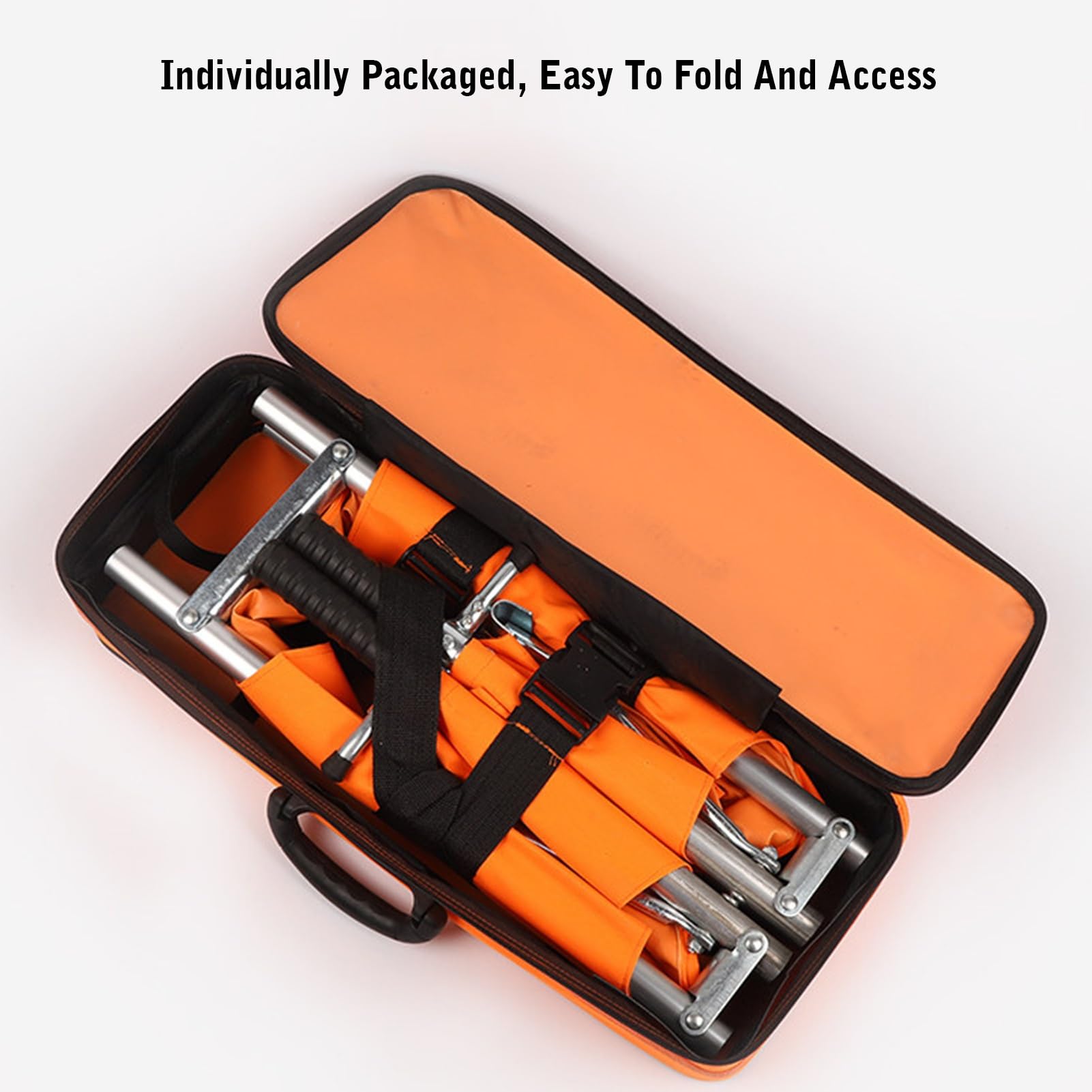 Camilla De Rescate Plegable,espalda Rescate Emergencia Portátil | Con asa resistente y ruedas for facilitar el movimiento, for hospitales en casa(Orange,Aluminum alloy)