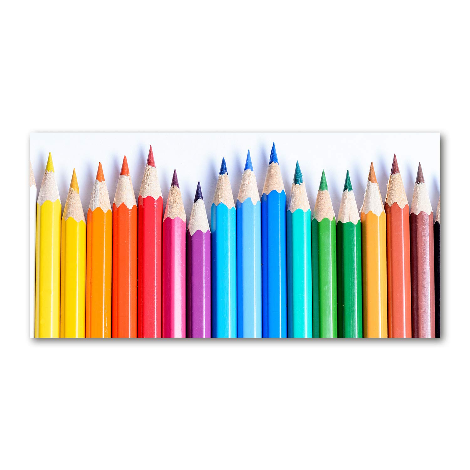 Image acrylique crayons multicolores déco murale salon moderne format panoramique