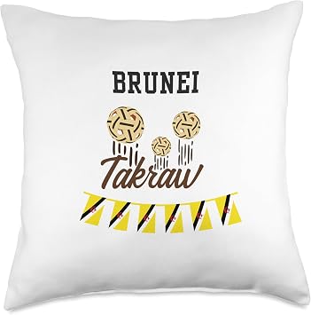 Sepak Takraw Brunei Throw Pillow, 18x18, Multicolor