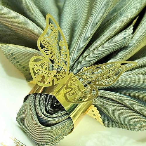 Miniatura 7 de 100 servilleteros cortados con láser con forma de mariposa para servilletas de papel de aluminio para bodas, fiestas, servilletas, decoración de