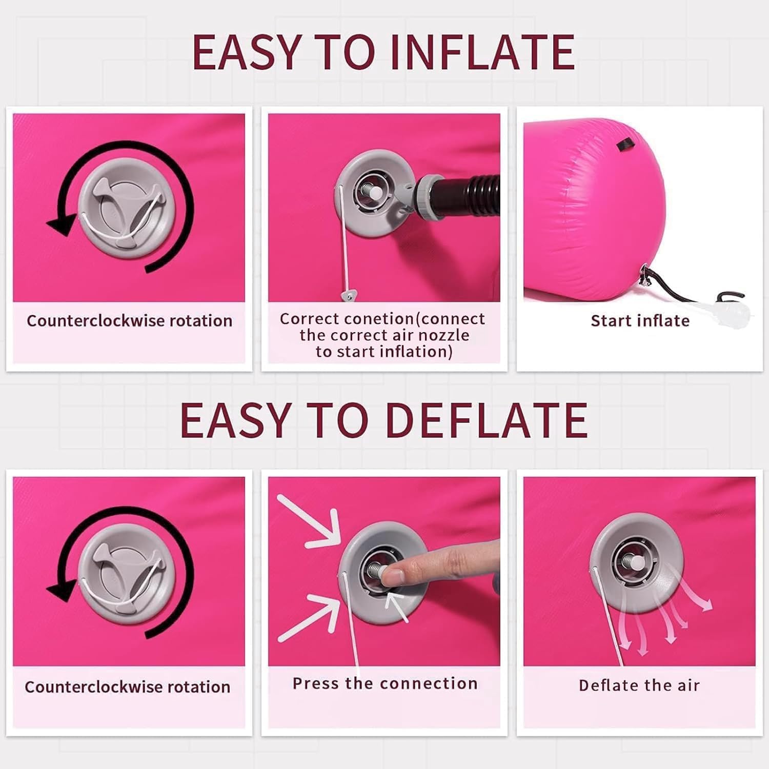 Gymnastics Air Roller Air Barrel Inflatable Tumbling Mat,Back Handspring Training Mats For Home Use, Gym Training, Cheerleading With Electric Pump