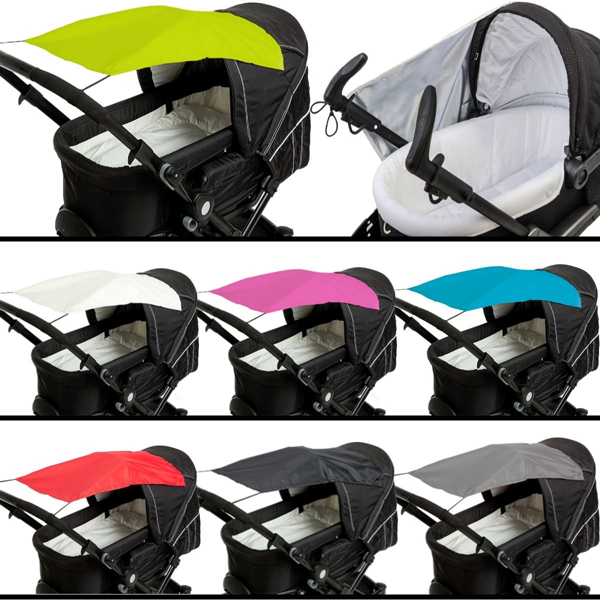 Sonnensegel (UV-Schutz 50+) für Buggy/Kinderwagen (Oxford Polyester) (Dunkelblau) Baby