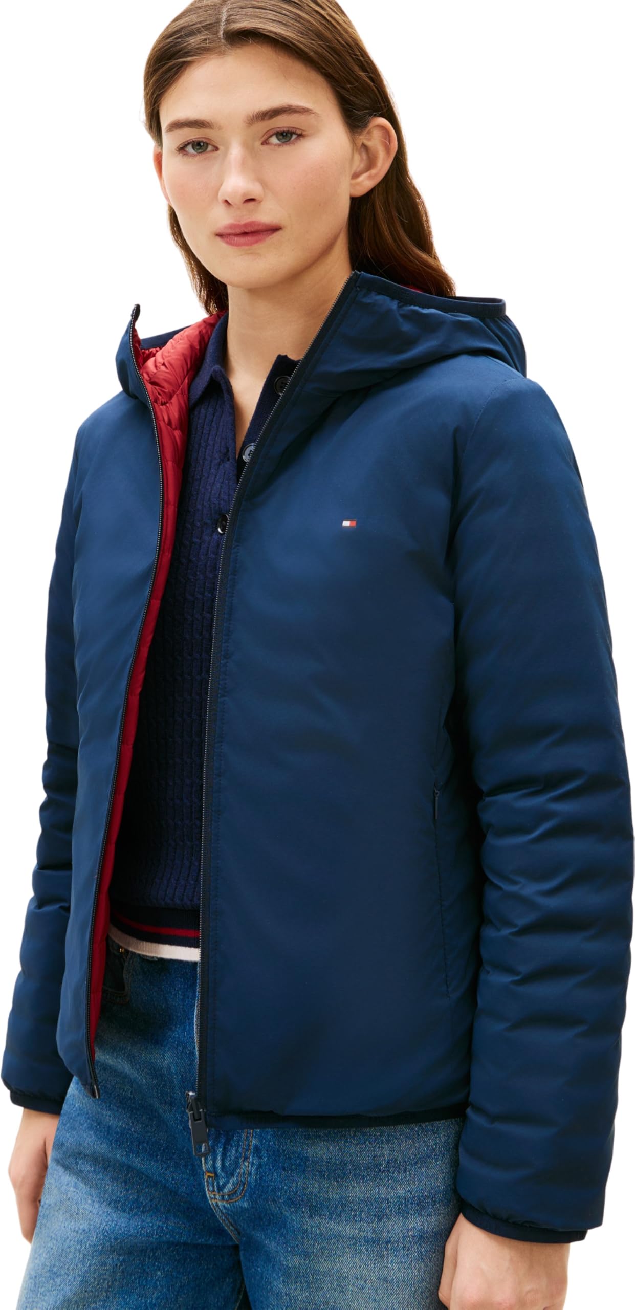 Tommy Hilfiger Stretch Nylon Lw Down Rev Jacket Ww0ww47754 Doudoune Femme (lot de 1)