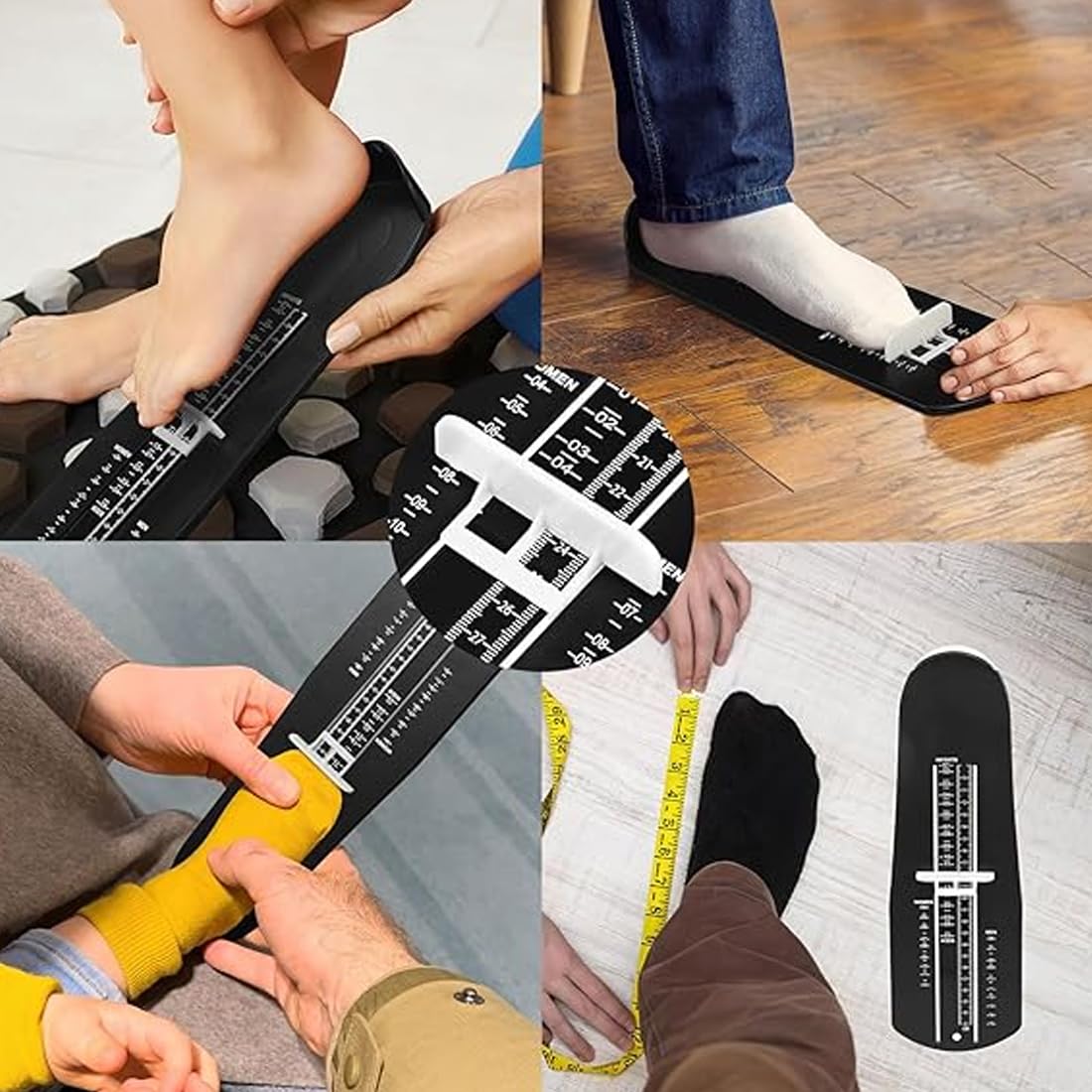 Appareil de Mesure des Pieds pour Adultes, Règle de Mesure du Pied & Détecteur de Pointure, Jauge de Pied pour Usage Domestique & Achats, Idéale pour Hommes & Femmes
