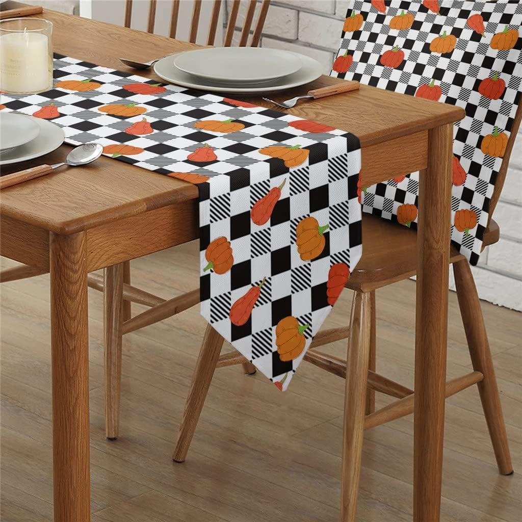 Autumn Plaid Table Runners Holiday Wedding Decor Dinning Table Cover Christmas Decorations Table Cloth(33x229cm)